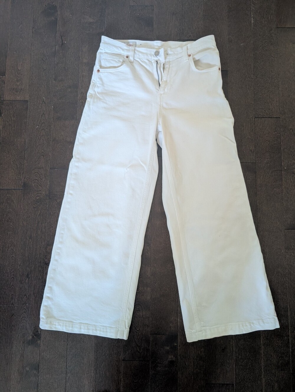 White Wide Legged Cropped Jeans - GAP